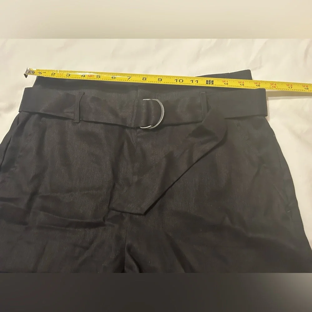 Banana Republic Wide-Leg Linen-Cotton Pant Size 8L Black NWT